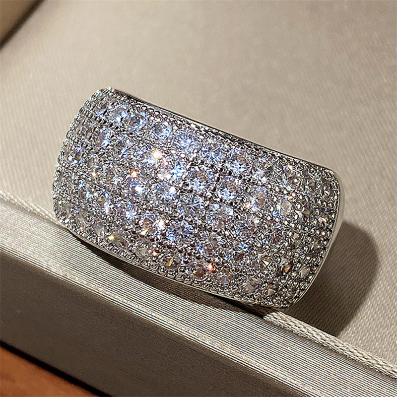 Anel folheado Cao Shi super brilhante cheio de diamante semicírculo zircão acessórios para anel feminino_voghion.com