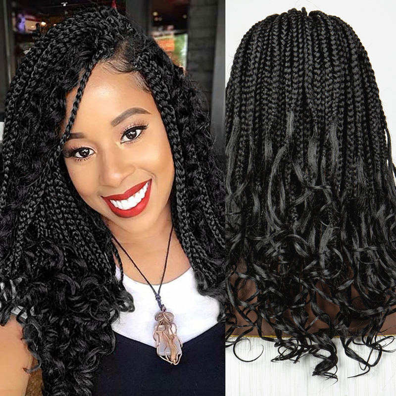 Fashion medium long braided wig head set 9*6 front lace braided braided hair tail large roll synthetic lace wig 180% density simple fashion shape_voghion.com