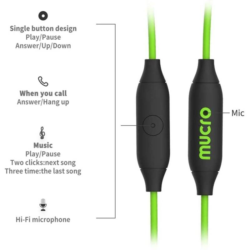 Running In-Ear Sport Earhook Wired Stereo Headphones for Jogging Gym_voghion.com