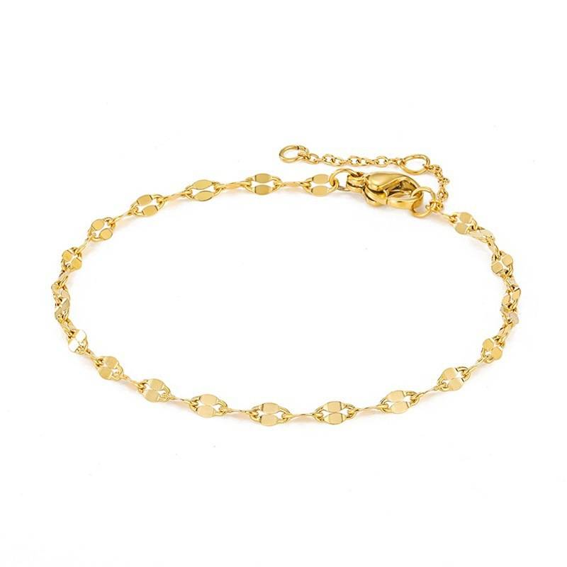 Trendy personality, unique retro fashion, creative women's lace chain, simple gold-plated ankle chain_voghion.com