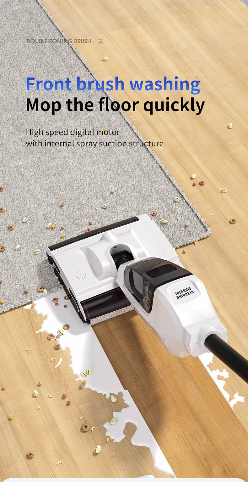 Fregadora de suelos doméstica Aspiradora de mano inalámbrica Máquina inteligente para barrer, aspirar y fregar Fregadora eléctrica Alta potencia_voghion.com