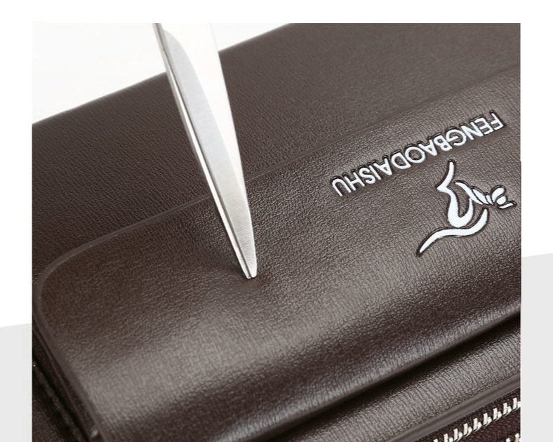 Pánské tašky pánská kabelka, dvojitý zip, psací taška, pánská business casual, velkokapacitní psací taška, pánská kabelka na zápěstí_voghion.com