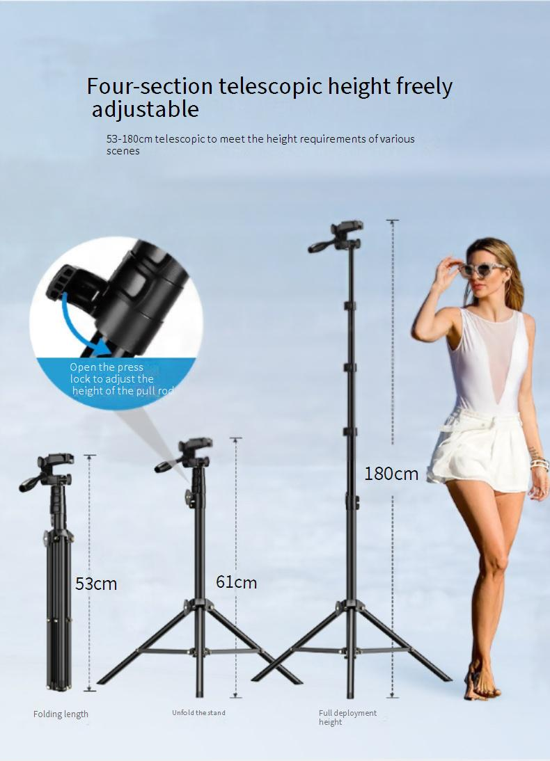 Camera & Photo outdoor mobile phone live broadcast with pan tilt travel shooting SLR portable professional floor selfie stick tripod_voghion.com