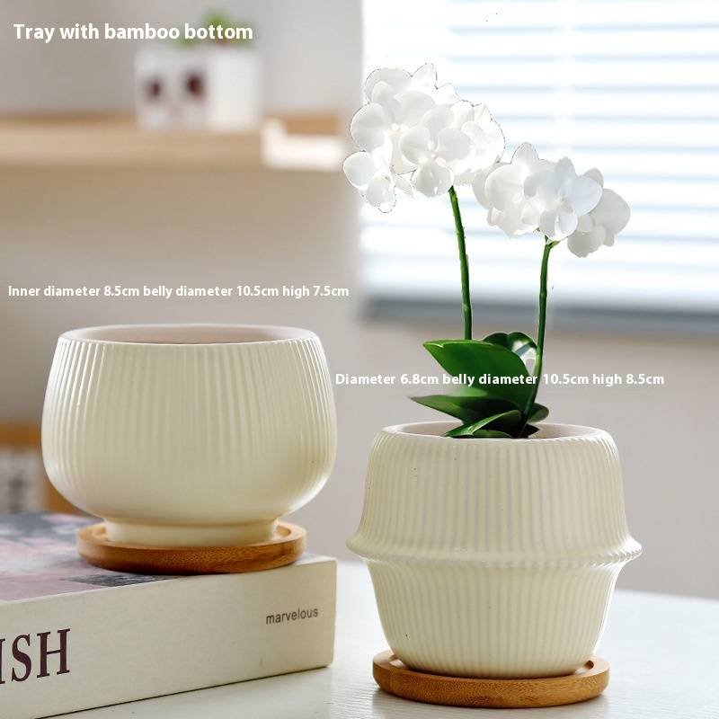 Keramik-Blumentopf mit Untertasse – Stilvolles Wohndekor für Sukkulentenpflanzen – Modernes und elegantes Design_voghion.com