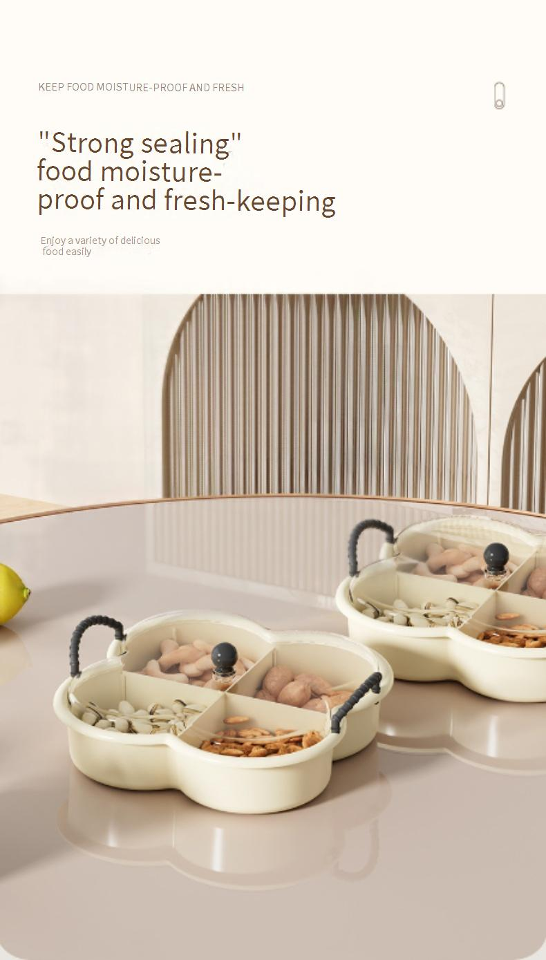 Vassoio per snack in plastica – Portafrutta e caramelle multi-scomparto per tavolino da salotto (portafrutta resistente e leggero)_voghion.com