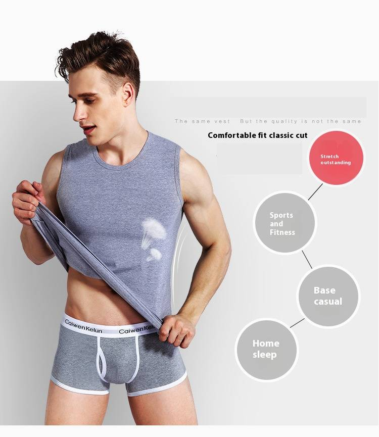 Ropa interior de verano para hombre, camiseta sin mangas deportiva ajustada transpirable con hombros anchos y cuello redondo, color sólido_voghion.com
