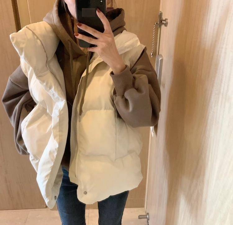 Cropped Puffer Vest For Women - Lightweight Quilted Sleeveless Jacket, Winter Layering Piece With Stand Collar & Zip Front_voghion.com