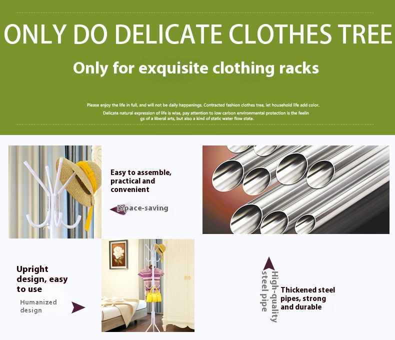 Modern Iron Coat Rack - 1.75m Tall Standing Clothes Hanger With 9 Hooks, Space-Saving Entryway & Bedroom Organizer, Multiple Color Options_voghion.com