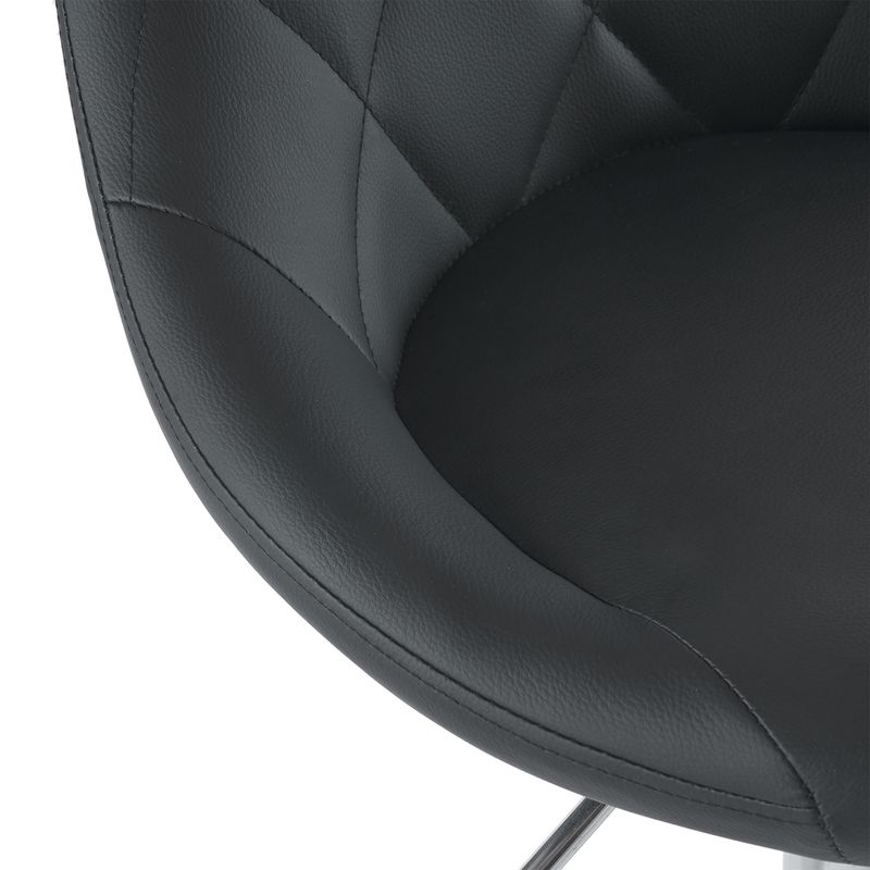 Lot de 2 tabourets de bar en cuir synthétique, hauteur réglable et pivotante, dossier confortable, pour la maison, le bureau, la cuisine ou le bar, noir_voghion.com