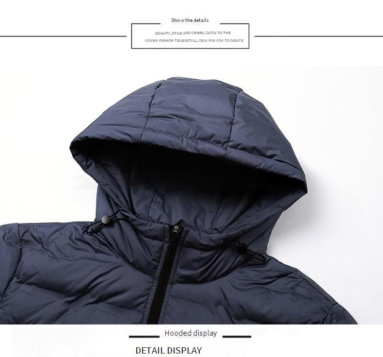 Winter-Steppjacke mit Kapuze für Herren und Damen – Entendaunen mit 600er Füllkraft, wasserabweisend, leichter und warmer Mantel für Outdoor-Aktivitäten_voghion.com