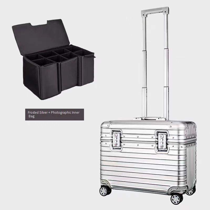Professional Aluminum Magnesium Alloy Camera Rolling Case - 18" Top Open Photography Luggage With TSA Lock, Waterproof & Shockproof Carry-On_voghion.com