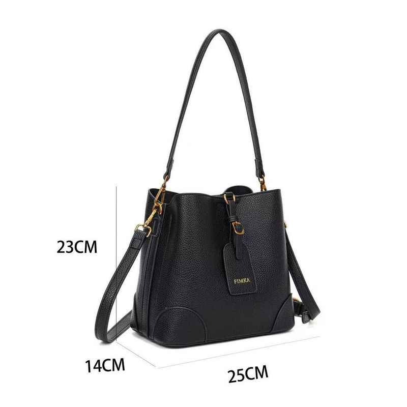 FIMKA'S 2025 New Soft Leather Wedding Mom Bag Stylish Bohemian Bucket Shoulder Bag For Women_voghion.com