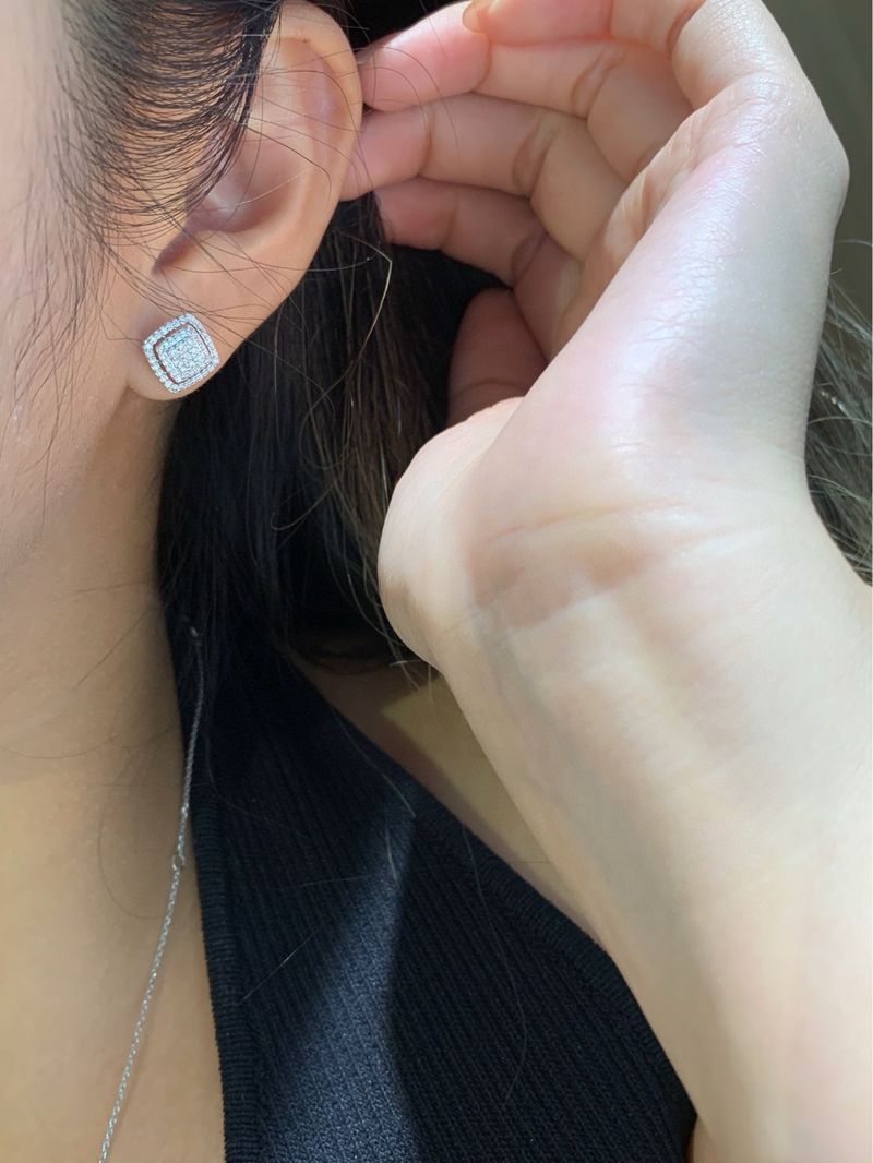 Klasiski kvadrātveida hiphopa cirkona auskari vīriešiem, vienkārši luksusa cukura kubiņu auskari, karsti pārdodami auskari_voghion.com