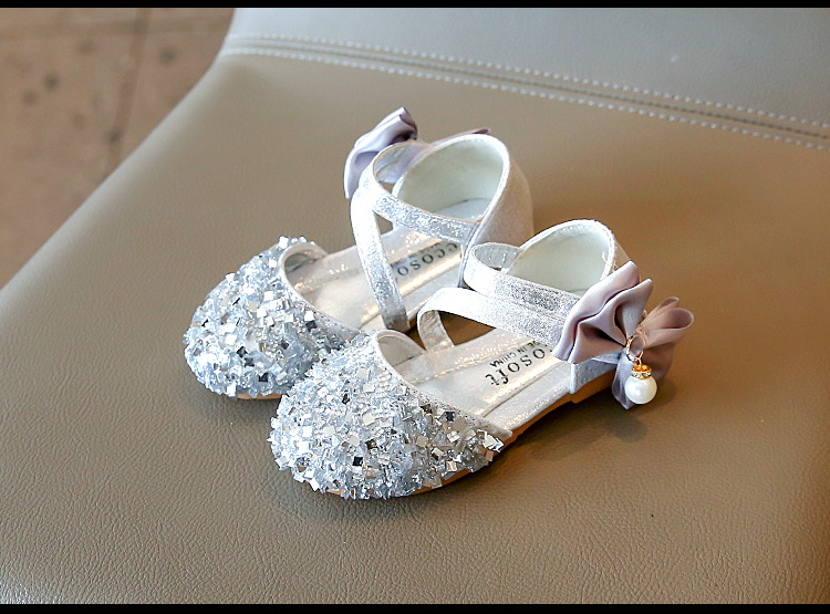 Chaussures de princesse simples à paillettes pour filles, édition coréenne, nouvelle collection printemps/été 2024_voghion.com