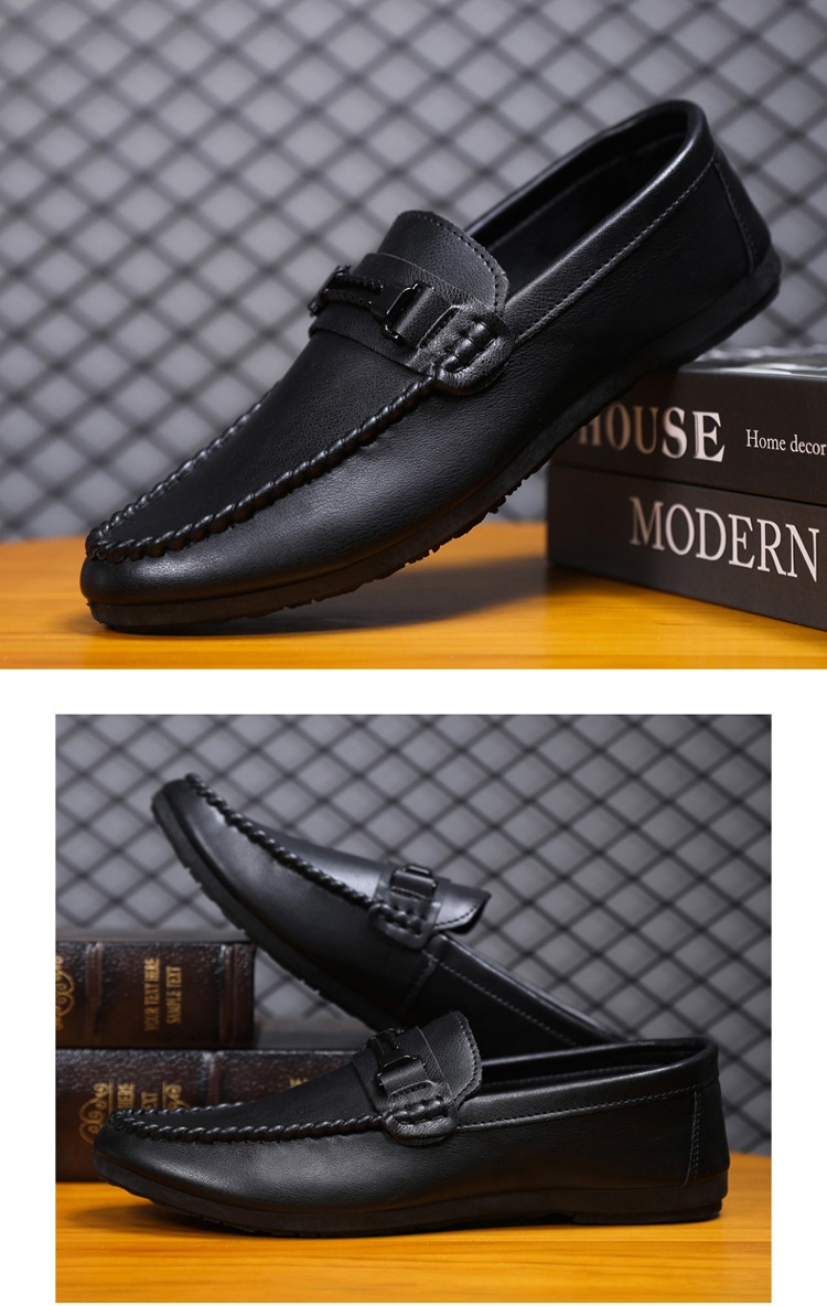 SHLIANG Herren Leder Halbschuhe Formelle Hochzeitsschuhe Weiche Bequeme Wasserdichte Autofahrerschuhe Slip-On Flats Mokassin Y0151_voghion.com