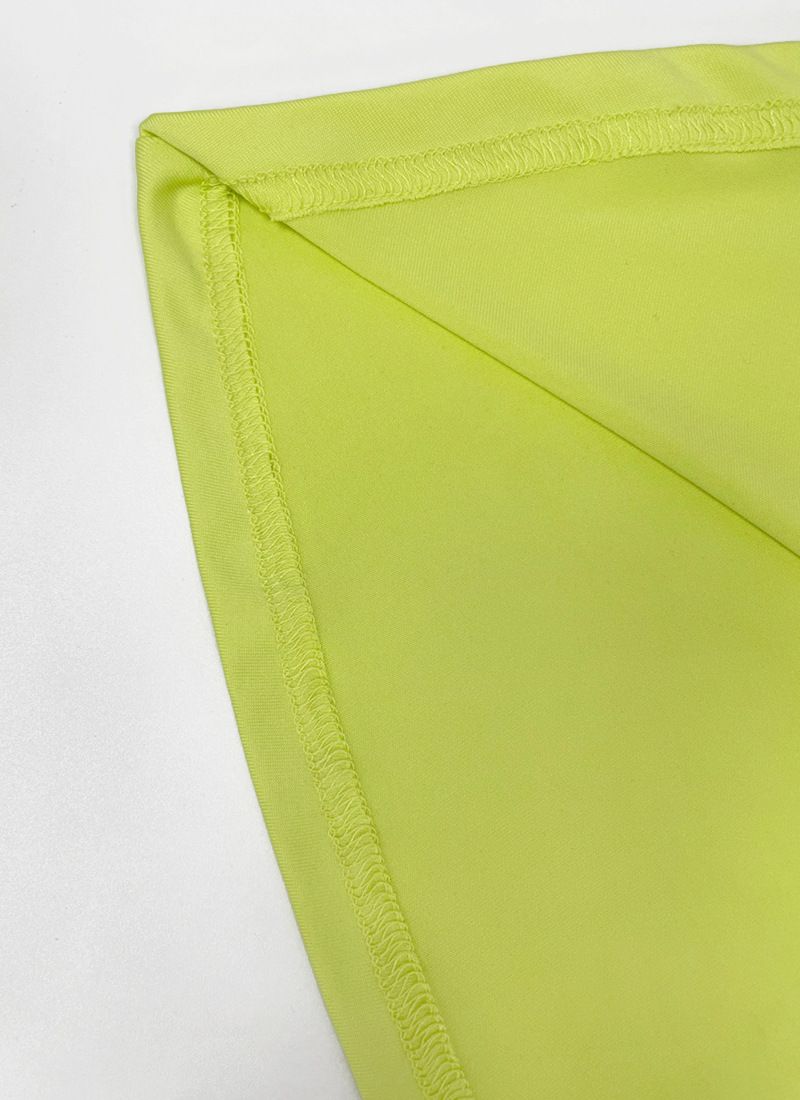Abito lungo arricciato con lacci, tinta unita, alla moda, con schiena scoperta, monospalla, estivo 2025_voghion.com