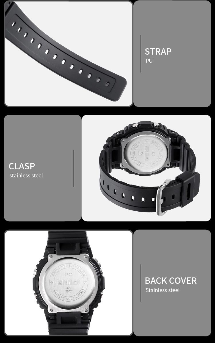 SKMEI 1629 Sport Digital Watch For Men Military Pedometer Calorie Tracker Mens Bluetooth Phone Wristwatch Clock Smartwatch Reloj_voghion.com