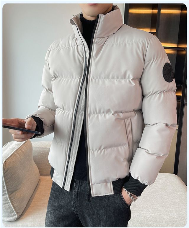 Stehkragen-Baumwolljacke für Herren mit Tigerkopf-Motiv, warme Baumwolljacke für den täglichen Gebrauch im Freien im Herbst und Winter, einfarbig, winddicht_voghion.com
