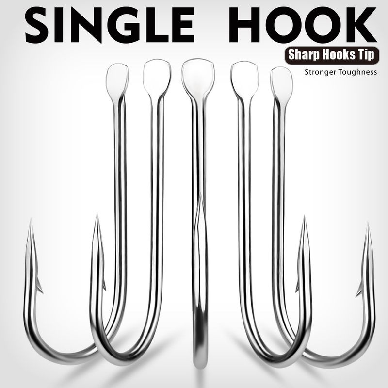 Long Handle Lure Single With Barbed Flat Minnow For Rock Platform Fishing High Carbon Steel Black Pit Crucian Carp Hook_voghion.com