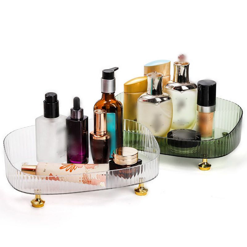 Clear Vanity Tray - Large Cosmetic & Perfume Organizer_voghion.com