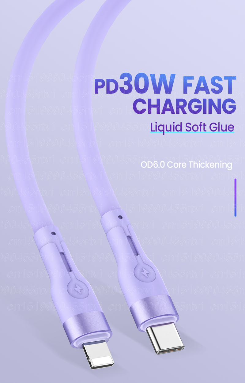 USB PD30W C Fast Charging Cable for iPhone 14 13 12 Pro Max Liquid Silicone Mobile Phone Origin Charger Cable      harging able   _voghion.com