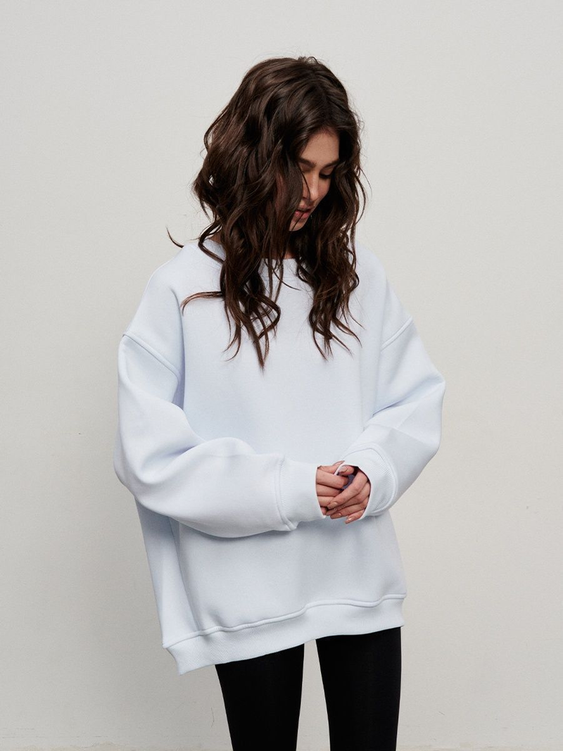 Robe femme col rond sweat à capuche ample femme_voghion.com