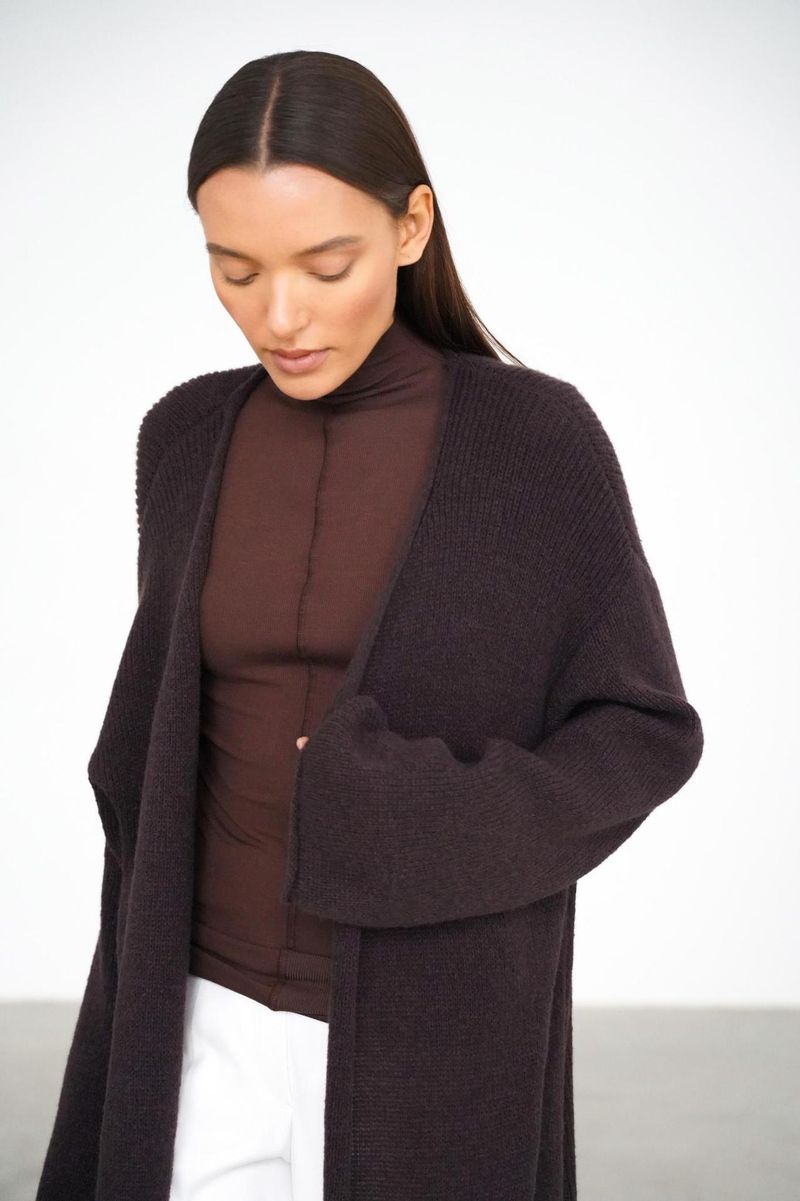 Transparenter Duster-Cardigan aus Strick – Langer Überwurf mit V-Ausschnitt für Boho-Urlaube und Street-Styling (Einheitsgröße) – Frühlings-Pastellkollektion_voghion.com