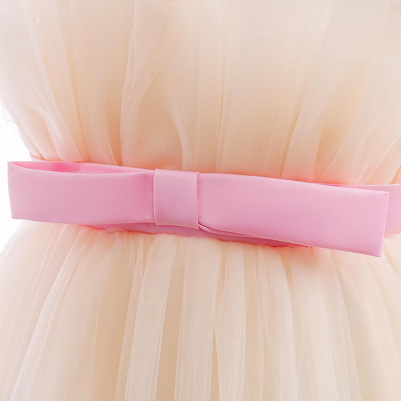 Otroška obleka Puhasta obleka iz tila Princesa Obleka za deklico Klavirska obleka za nastop s cvetjem Dekliška čipkasta poročna obleka_voghion.com