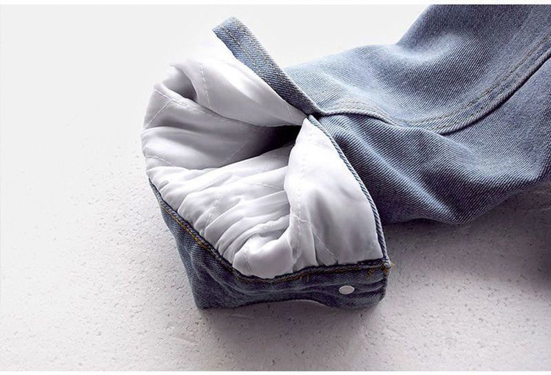 Női ruházat Denim plus bársony dzseki kapucnis meleg báránybőr pamut dzseki vastag rövid pamut kabát_voghion.com