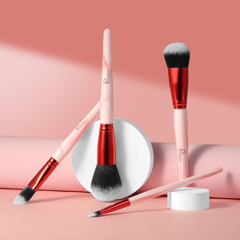 Pudaier - Juego completo de brochas de maquillaje de cerdas suaves, delineador de ojos, polvos, rubor, corrector, sombra de ojos, brocha para cejas, kit de herramientas cosméticas_voghion.com