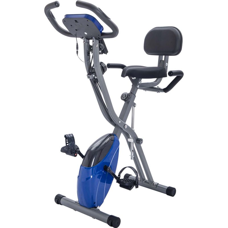 Folding Exercise Bike, Fitness Upright And Recumbent X-Bike With 16-Level Adjustable Resistance, Arm Bands And Backrest_voghion.com