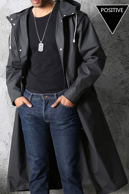 Schwarz Mode Erwachsene Wasserdicht Lange Regenmantel Frauen Männer Regen Mantel Mit Kapuze Für Outdoor Wandern Reisen Angeln Klettern Verdickt_voghion.com