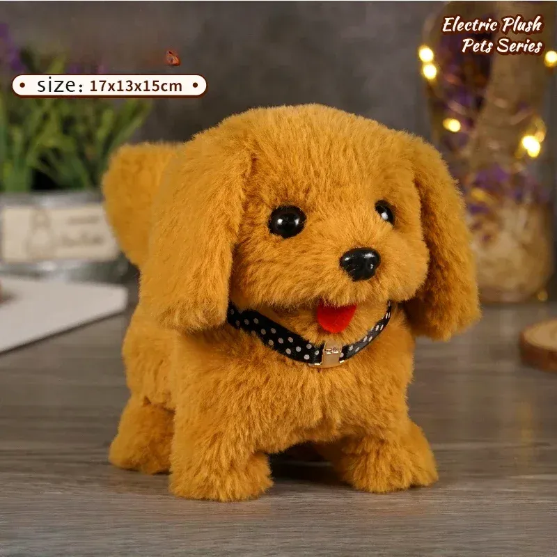 Plush Toys Puppy Electronic Toy Walking And Barking Dogs Tail Wagging Interactive Dog Toy For Kids Christmas Birthday Gift_voghion.com
