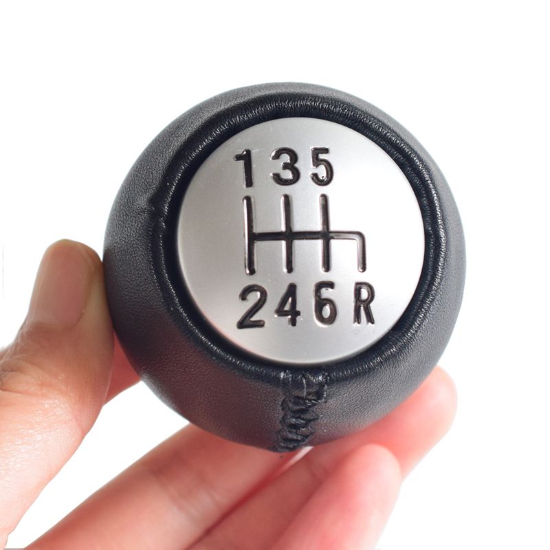 Real Leather Gear Shift Stick Knob Lever Shifter HandBall Manual 6 Speed Car Styg Fit For Alfa Romeo GT 147 166_voghion.com