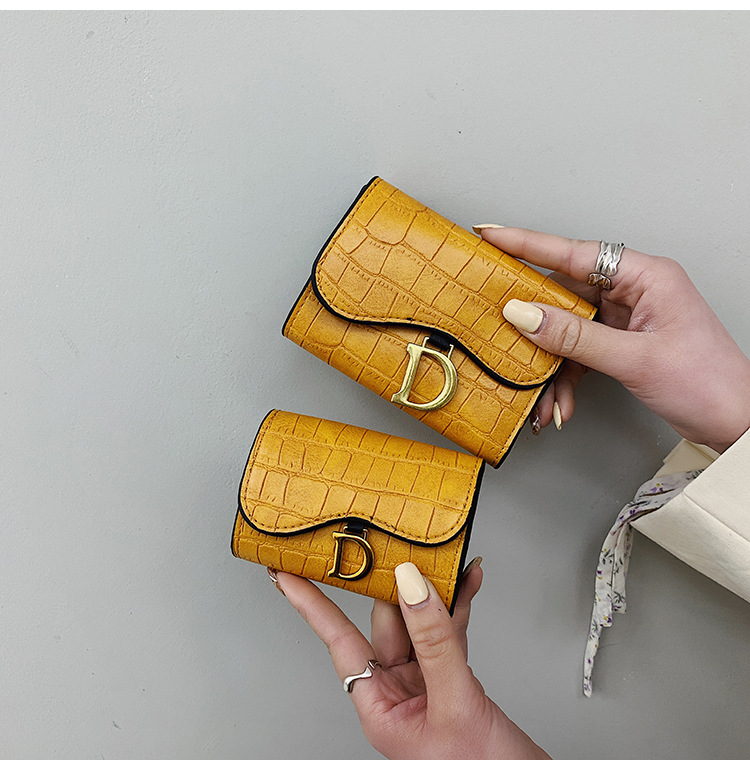 European and American retro women's wallet buckle 2023 new trendy Hong Kong style folding women's soft leather wallet simple ins coin purse_voghion.com