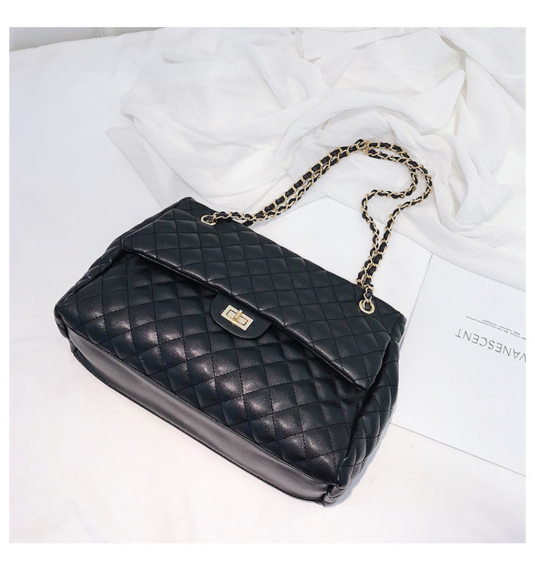Big Bag Women's 2023 New Trendy Lingge Chain Bag Korean Version One Shoulder Crossbody Bag Fashion Embroidery Handbag_voghion.com