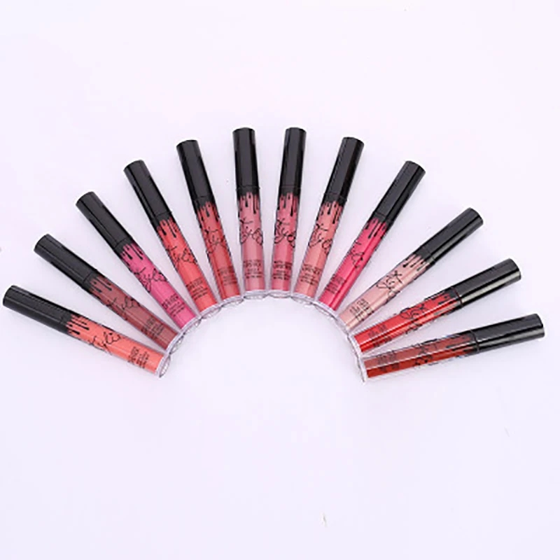 12 pz/1 set Matte Lip Gloss Set Impermeabile di Lunga Durata Rossetto Idratante Tubi Donne Lip Tint Coametic Trucco_voghion.com