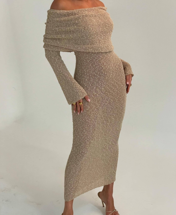 5 Farben europäischen und amerikanischen Stil Strand Urlaub sexy gestrickt ausgehöhlt A-Linie Hals langes Kleid Smock Sommer Mädchen_voghion.com