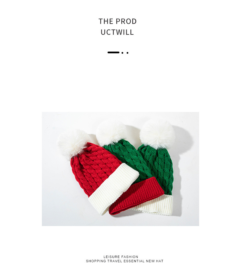 Gorro navideño Gorro navideño infantil Gorro de lana de punto navideño lindo y cálido para otoño e invierno_voghion.com