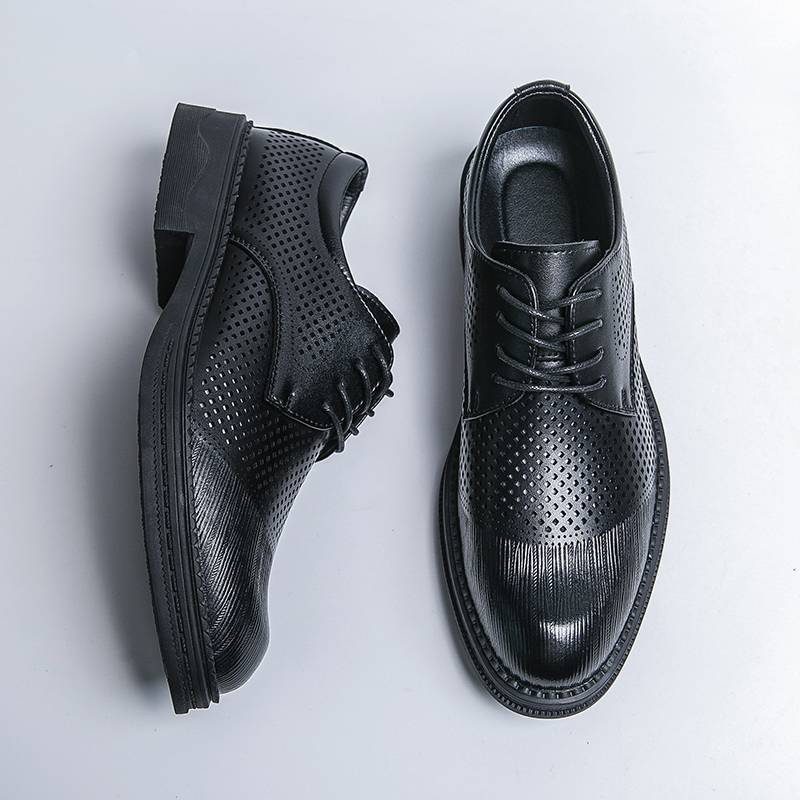 Leather Shoes Men Formal Fashionable Men'S Banquet Business Pointed Toe Low Top Leather Casual Soft Men'S Winter Cotton Shoes_voghion.com