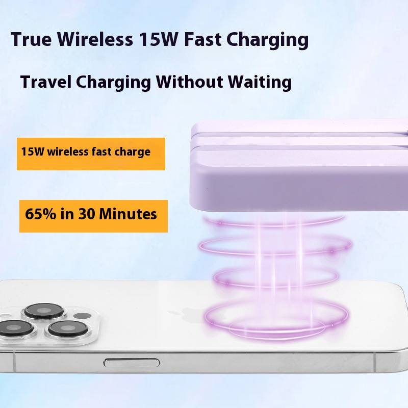 Magnetic Wireless Power Bank 10000mAh With Magsafe - Ultra Slim Portable Charger, 12W Fast Charging, Built-in Cable Option_voghion.com