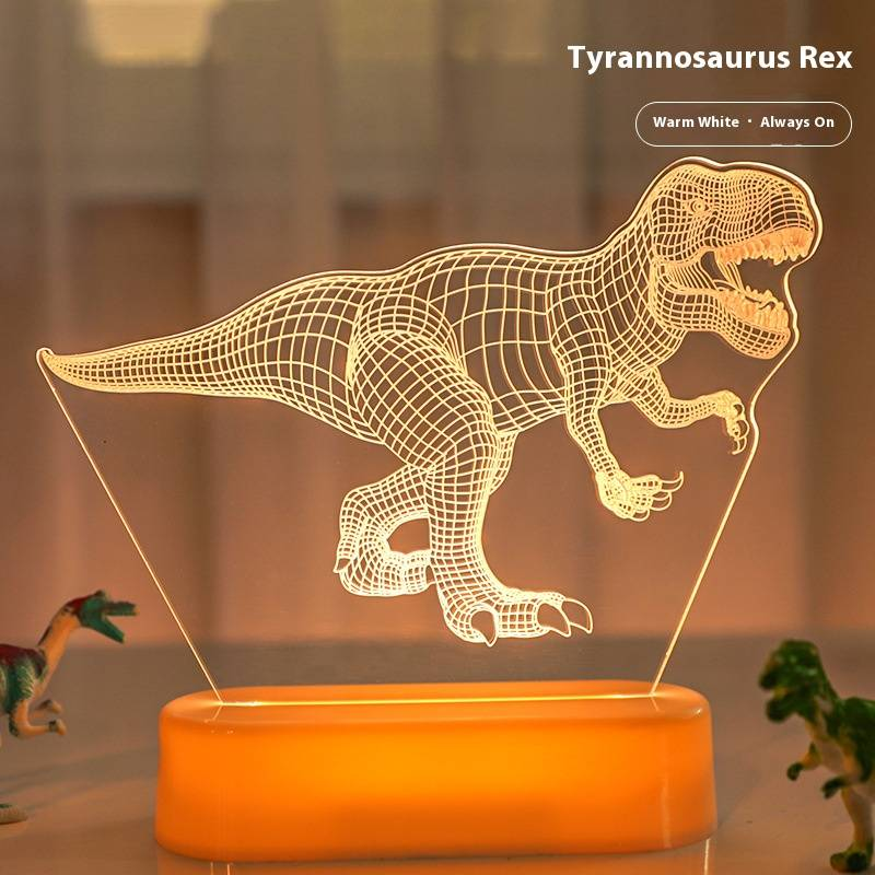 Luce notturna 3D a forma di dinosauro con telecomando - Lampada da comodino a LED che cambia colore, regalo creativo per bambini e decorazioni per la casa_voghion.com