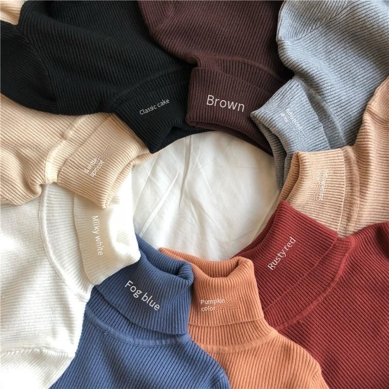 Pull en maille slim à col montant pour femme - Pull à manches longues en mélange de viscose doux, élégant et chaud, essentiel pour l'automne et l'hiver, 15 couleurs tendance_voghion.com