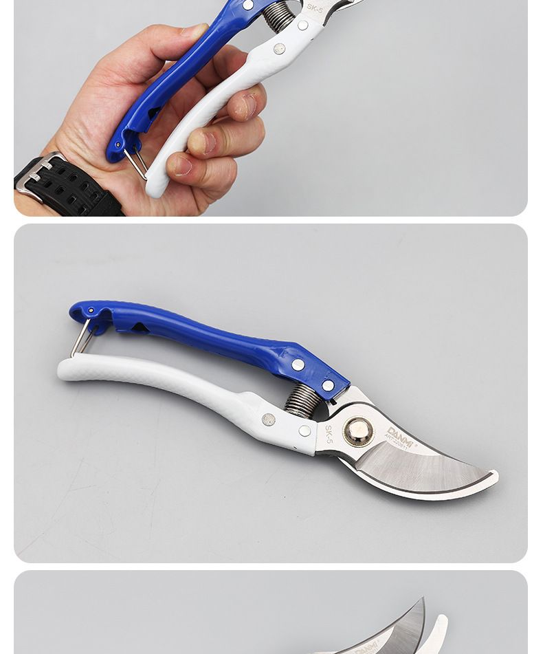 Professional Gardening Pruning Shears - Dual-Color Iron Handle, 50mm Cutting Capacity, Ideal For Fruit Trees, Flowers, And Outdoor Plants_voghion.com