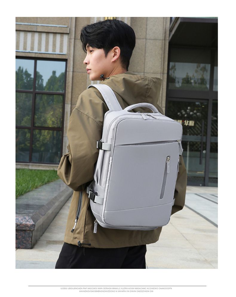 Men’s Bags Expandable Backpack Double Back Travel Luggage Bag Large Capacity Shoe Compartment Multi Function Computer Bag_voghion.com