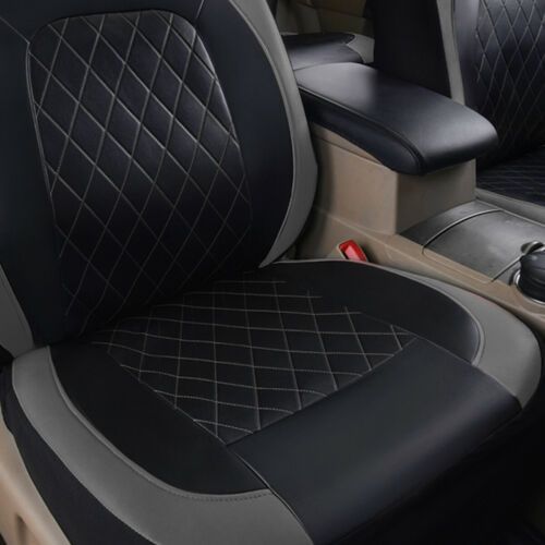Car seat cover single line quilted bracket leather pu leather_voghion.com