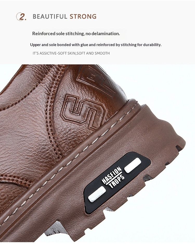 Voyage Spring Derby da uomo, stivali bassi Martin, stile britannico, punta arrotondata, scarpe da lavoro nere con suola spessa, casual in pelle_voghion.com