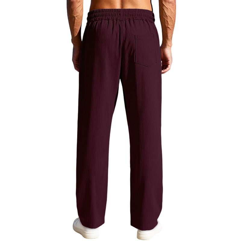 Pantalones deportivos de jacquard grueso para hombre – Hip-Hop, corte holgado y recto (Negro/Gris/Azul Marino, S-XXXL)_voghion.com