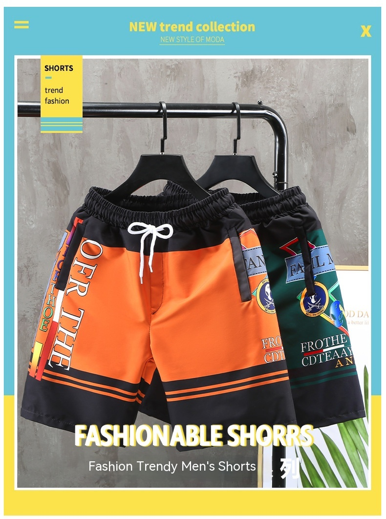 Nouvel été imprimé vêtement homme short de glace décontracté séchage rapide vêtements de plage à la mode grand pantacourt_voghion.com