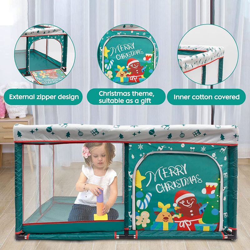 Baby Game Fence Baby Playpen Play Yard Safety Activity Center With Anti-slip Base_voghion.com